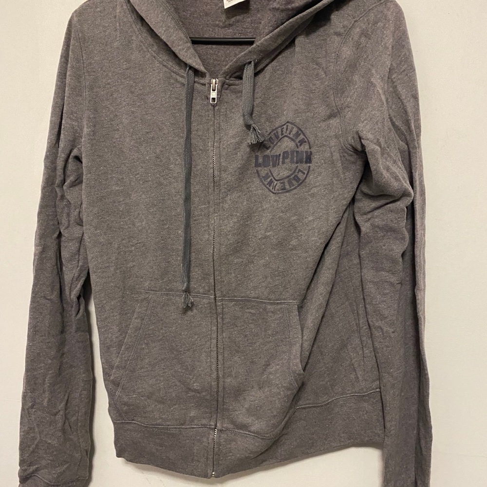 Victoria Secret Pink full zip hoodie Gray